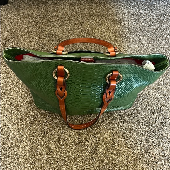 Dooney And Bourke Python Green Tote Bag - Picture 7 of 9